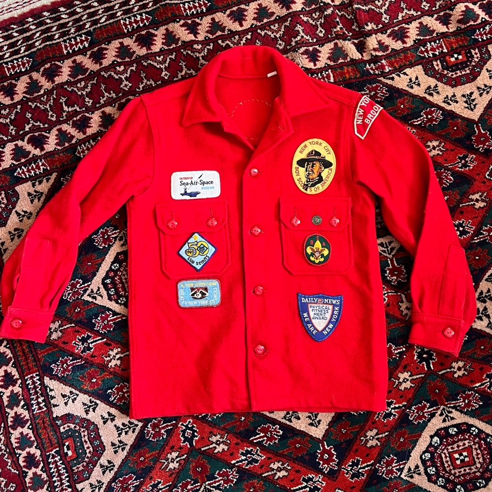 Vintage Boy Scouts Button Up Wool Shirt